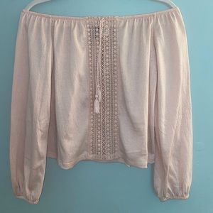 Off the shoulder pink top